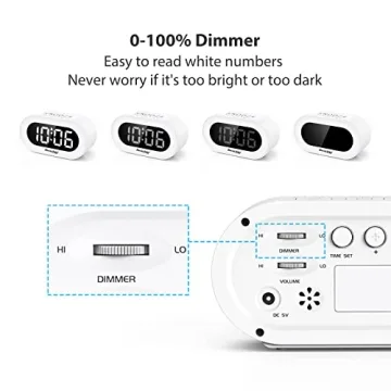 Adjustable REACHER LED Alarm Clock with Snooze & Dimmer