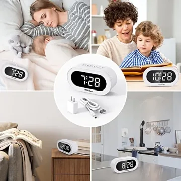 Adjustable REACHER LED Alarm Clock with Snooze & Dimmer