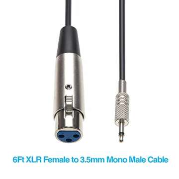 InstallerParts 6Ft XLR Female to 3.5mm Mono Male Cable - Versatile Audio Connectivity!