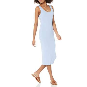 The Drop Women's Yasmin Rib Midi Sweater Tank Dress, Sky Blue, M