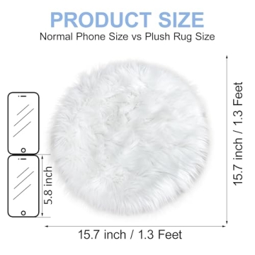 TENNOLA Mini Fluffy Round Fur Rug for Elegant Spaces