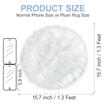 TENNOLA Mini Fluffy Round Fur Rug for Elegant Spaces
