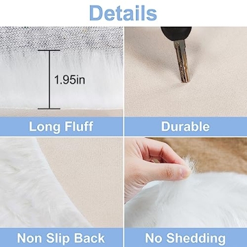TENNOLA Mini Fluffy Round Fur Rug for Elegant Spaces