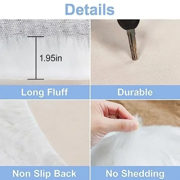 TENNOLA Mini Fluffy Round Fur Rug for Elegant Spaces