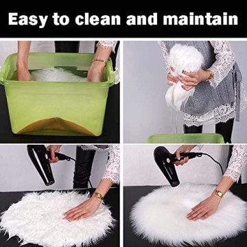 TENNOLA Mini Fluffy Round Fur Rug for Elegant Spaces