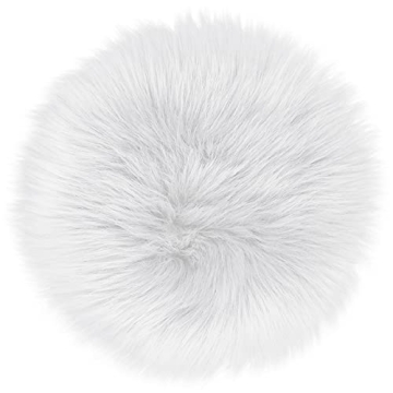 TENNOLA Mini Fluffy Round Fur Rug for Elegant Spaces