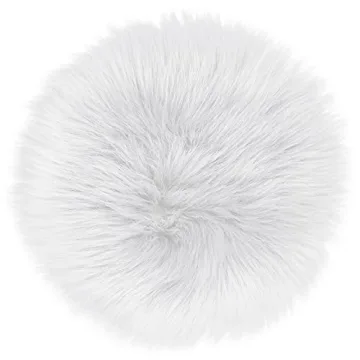 TENNOLA Mini Fluffy Round Fur Rug for Elegant Spaces