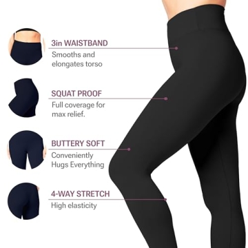 SATINA High Waisted Leggings Soft Tummy Control Yoga Pants