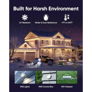 eufy Permanent Outdoor Lights E22, 100ft with 60 Triple-LED Lights, Smart RGBWW Christmas Lights, Daily and Holiday, IP67 Waterproof, AI Lighting Themes for Christmas Decorations, Links with Cameras