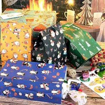 Whaline Christmas Goody Bags – 60 Pack Festive Treat Bags