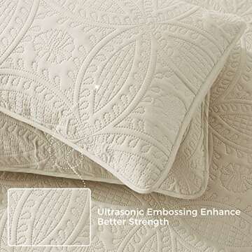VEEYOO Ivory Quilts Queen Size - Soft Lightweight Comforter