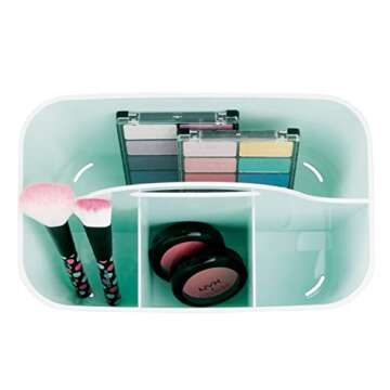 mDesign Plastic Makeup Storage Organizer Caddy Tote - Mint Green
