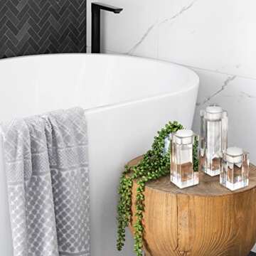 Clear Candle Holders for Table Centerpiece Dining Room Modern Silver Holder Tealight Set of 3 Coffee...