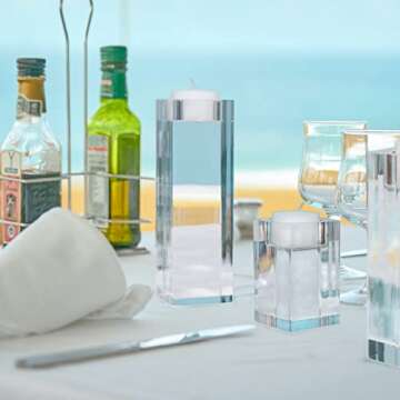 Clear Candle Holders for Table Centerpiece Dining Room Modern Silver Holder Tealight Set of 3 Coffee Decorations Living Ideas Bathroom Fireplace Decor Accessories