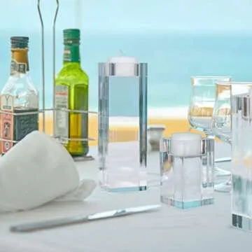 Clear Candle Holders for Table Centerpiece Dining Room Modern Silver Holder Tealight Set of 3 Coffee Decorations Living Ideas Bathroom Fireplace Decor Accessories