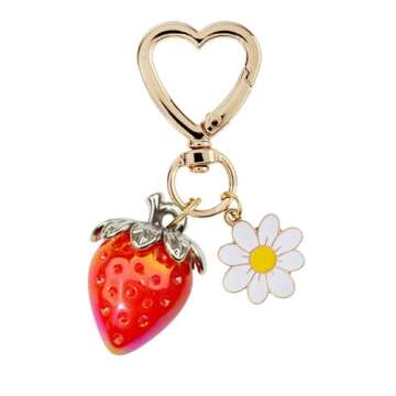 Agromusk Cute Strawberry Keychain - Kawaii Bag Charm for Girls