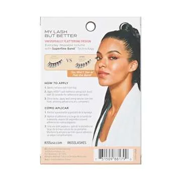 KISS My Lash But Better Fake Eyelashes Multipack – Well Blended, 4-Pair Pack, Invisible, Lightweig...