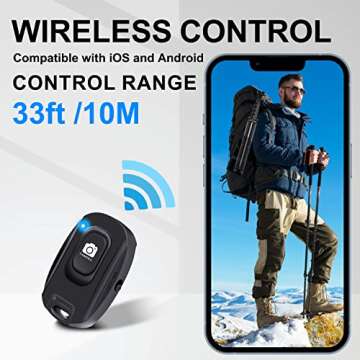 64 Inch Phone Tripod, Selfie Stick Tripod with Wireless Remote, Phone Tripod Stand Group Selfies/Live Streaming/Video Recording Compatible with All Cellphones