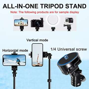 64 Inch Phone Tripod, Selfie Stick Tripod with Wireless Remote, Phone Tripod Stand Group Selfies/Live Streaming/Video Recording Compatible with All Cellphones