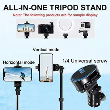 64 Inch Phone Tripod, Selfie Stick Tripod with Wireless Remote, Phone Tripod Stand Group Selfies/Live Streaming/Video Recording Compatible with All Cellphones