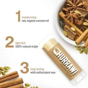 Hurraw! Chai Spice Lip Balm Pack – Organic, Vegan & Cruelty-Free