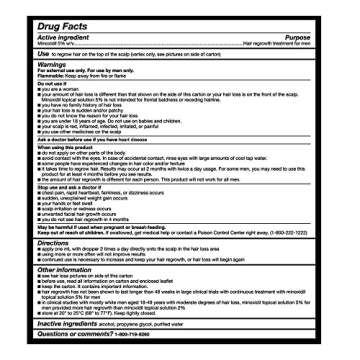 Minoxidil-5% Extra Strength Hair Regrowth for Men, 3 Count, 2 Ounce Bottles