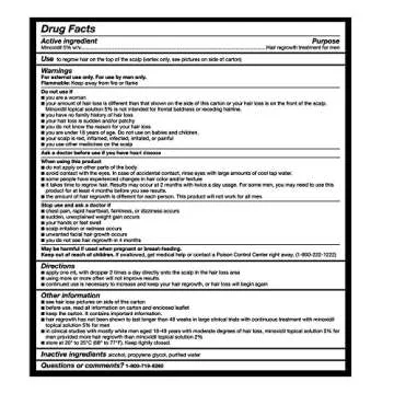 Minoxidil-5% Extra Strength Hair Regrowth for Men, 3 Count, 2 Ounce Bottles