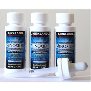 Minoxidil-5% Extra Strength Hair Regrowth for Men, 3 Count, 2 Ounce Bottles