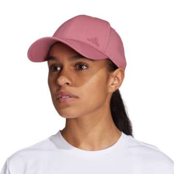 adidas Women's Backless Ponytail Hat Adjustable Fit Baseball Cap, Pink Strata, One Size