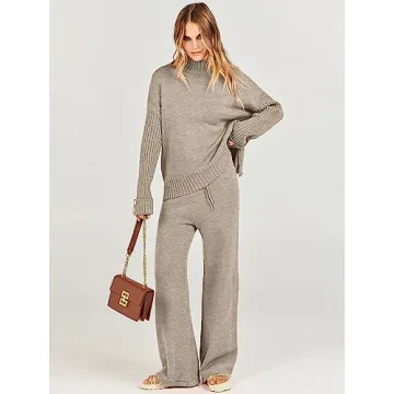 Shop ANRABESS Women’s Cozy 2 Piece Sweater Lounge Set 2024
