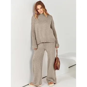 Shop ANRABESS Women’s Cozy 2 Piece Sweater Lounge Set 2024