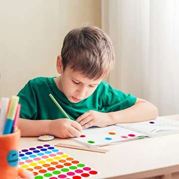 3500 Pieces Dot Stickers, 3/4 inch Color Coding Labels, 10 Color Circle Price Stickers for Office Classroom Student