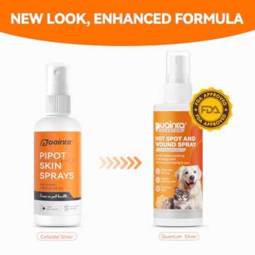 PUAINTA Hot Spot Spray for Dogs, Upgraded Pipot Skin Spray for Dogs, Itch Relief and Hot Spot Treatm...