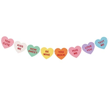 TUPARKA Valentine Conversation Candy Hearts Banner Valentine Candy Hearts Sayings Garland for Valent...