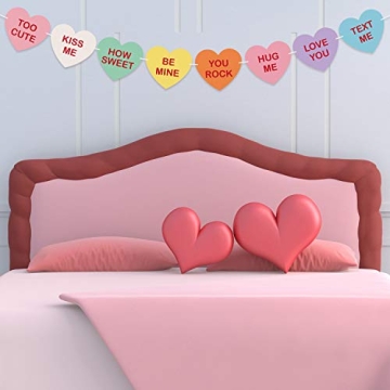 TUPARKA Valentine Conversation Candy Hearts Banner Valentine Candy Hearts Sayings Garland for Valentine's Day Decoration Party Supplies