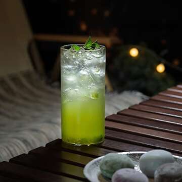 Elegant LUXU Drinking Glasses Set - 13 oz Highball Tumblers