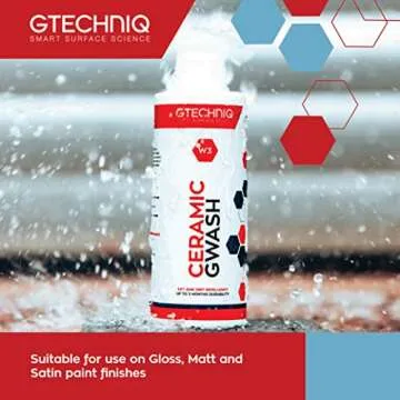 Gtechniq Car Shampoo. 2-in-1 Ceramic GWash and Hydrophobic Coating for Car Cleaning. Cleans and Repels Dirt, Car Cleaner for Up to 3 Months Protection, Super Concentrated - 500ml