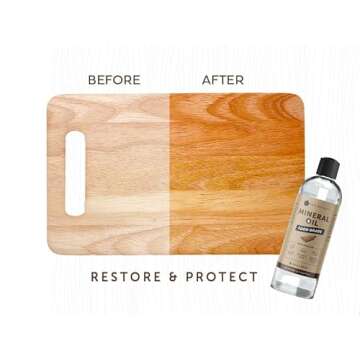 Kate Naturals Mineral Oil for Wood Cutting Board and Utensils
