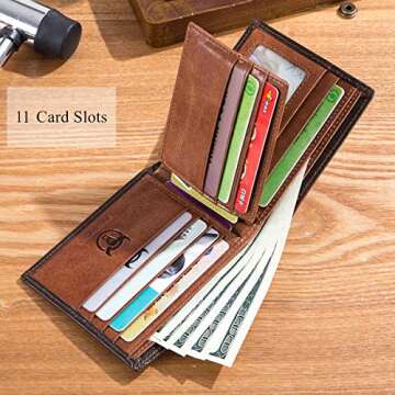 BULLCAPTAIN Slim Bifold RFID Wallet for Men - Stylish & Functional