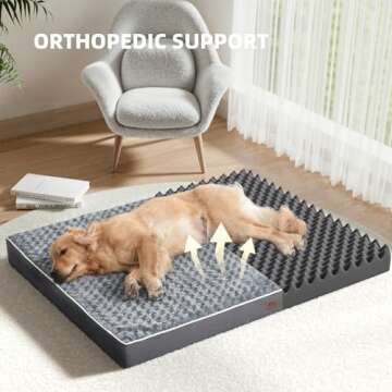 WESTERN HOME WH Large Dog Bed for Large, Jumbo, Medium Dogs, Orthopedic Pet Bed Waterproof Mattress ...