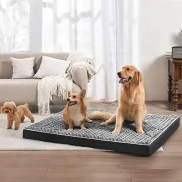 WESTERN HOME WH Large Dog Bed for Large, Jumbo, Medium Dogs, Orthopedic Pet Bed Waterproof Mattress with Removable Washable Cover, Thick Egg Crate Foam Dog Bed with Non-Slip Bottom