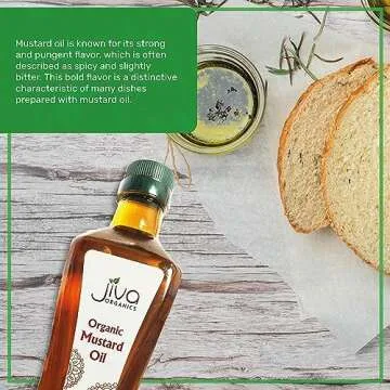 Jiva Organics Organic Mustard Oil 1 Liter Bottle (33.8 Ounce) - Non-GMO, Premium, Cold Pressed