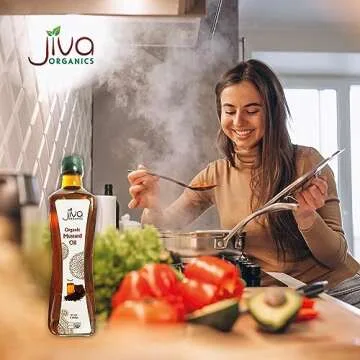 Jiva Organics Organic Mustard Oil 1 Liter Bottle (33.8 Ounce) - Non-GMO, Premium, Cold Pressed