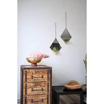 Gold Metal Decorative Centerpiece Bowl for Coffee Table, Wedding & Dining Table, Functional Tray, Living Room Decoration with Wooden Stand, Floral House Decor, Modern Chic Home Accent