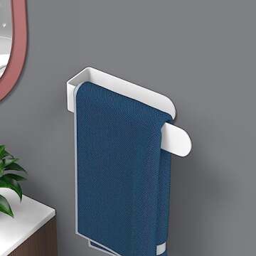 HUFEEOH Adhesive Hand Towel Holder, Kitchen Towel Holder Towel Bars Wall Mounted, Stainless Steel Ba...