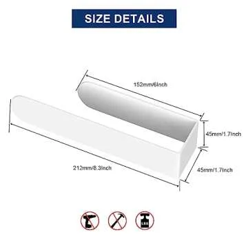 HUFEEOH Adhesive Hand Towel Holder, Kitchen Towel Holder Towel Bars Wall Mounted, Stainless Steel Bath Towel Holder for Bathroom Hotel Kitchen (8 inch, White)