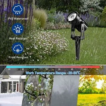 T-SUNUS Solar Landscape Spotlights for Garden and Pathways
