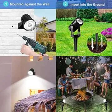 T-SUNUS Solar Landscape Spotlights for Garden and Pathways