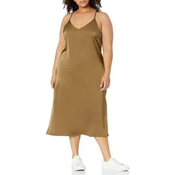 Ana Silky V-Neck Midi Slip Dress - Stylish Versatility