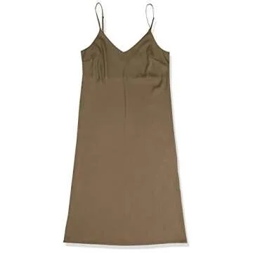Ana Silky V-Neck Midi Slip Dress - Stylish Versatility